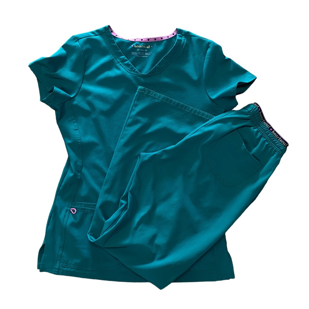 Heart Soul Green Scrub Set Size XS/S